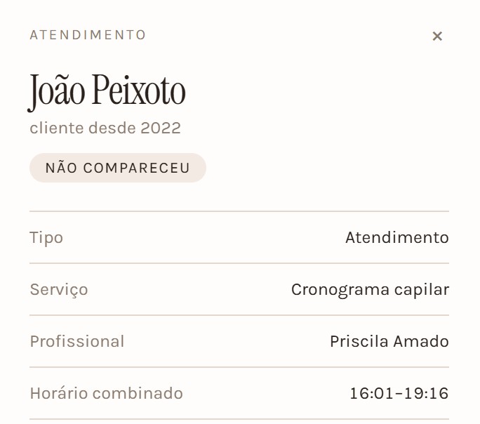 Agenda do Bátus: João Peixoto não compareceu ao cronograma capilar das 16h01 com a Priscila Amado